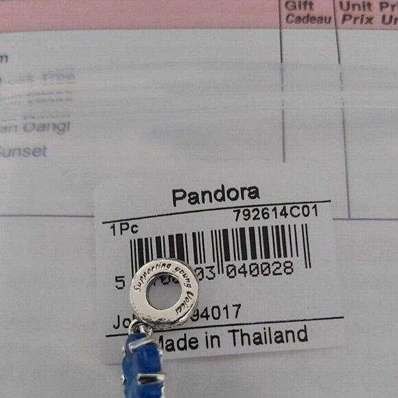 Authentic Pandora UNICEF Sterling Silver Blue Murano Glass Family Tree 792614C01 - Picture 7 of 7